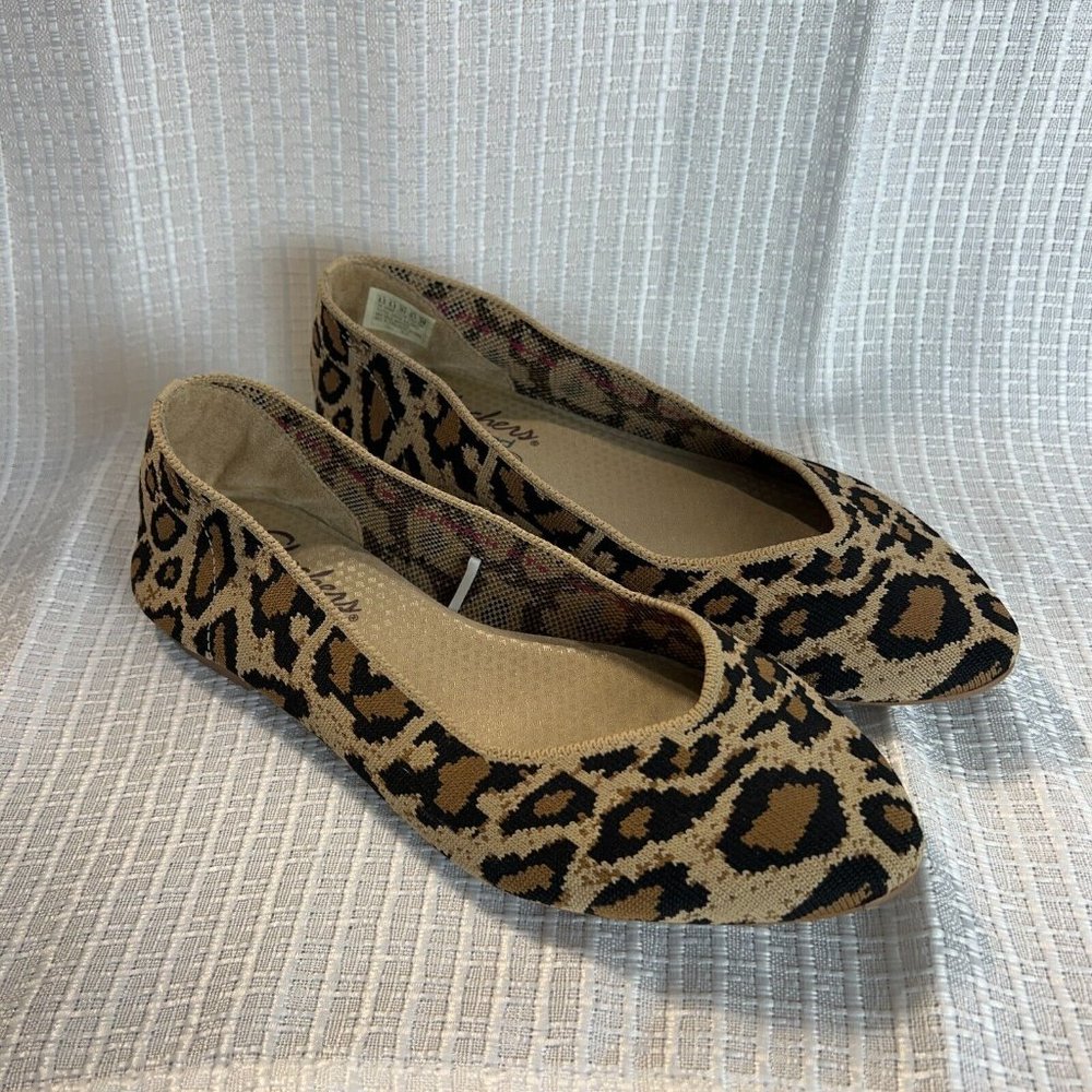 Skechers Flats Shoe Women 8.5 Brown Leopard Cleo Claw Comfort Memory Foam Casual
